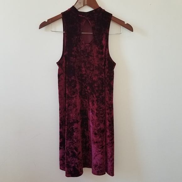Arizona Jean velvet mini dress, Burgundy, S - Picture 2 of 8